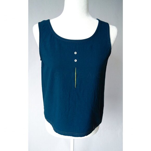 Nino Wong Tank Top Small Vintage Preppy Coastal Grandma Lagenlook Minimalist 90s - Picture 2 of 11